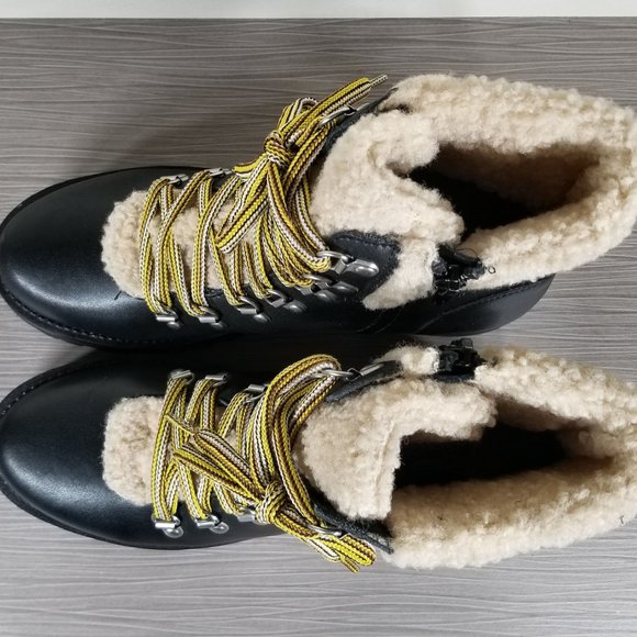 Steve Madden Aniko Combat Boot, Black Faux Leather, Womens Size 8 M - Picture 9 of 10